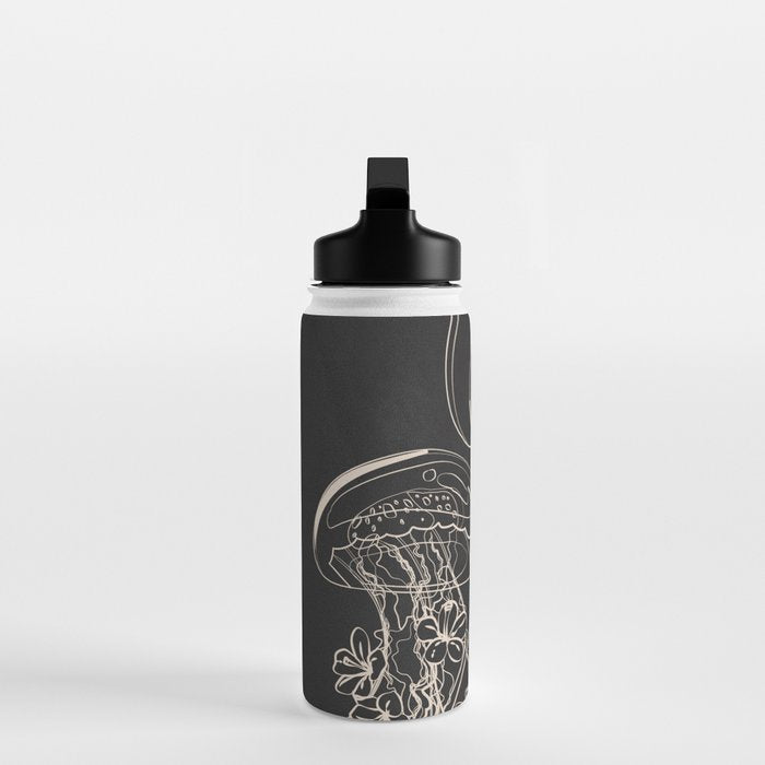 Minimal Floral Jellyfishes 2 Water Bottle Gallery Image 3