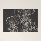Minimal Floral Jellyfishes 2 Welcome Mat Gallery Image 1