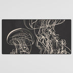 Minimal Floral Jellyfishes 2 Desk Mat Gallery Image 3