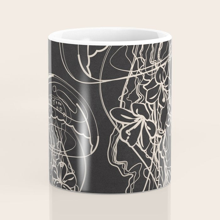 Minimal Floral Jellyfishes 2 Coffee Mug Gallery Image 4