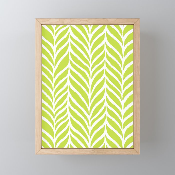 Palm Leaves Pattern Chartreuse Green Mini Art Print Gallery Image 1