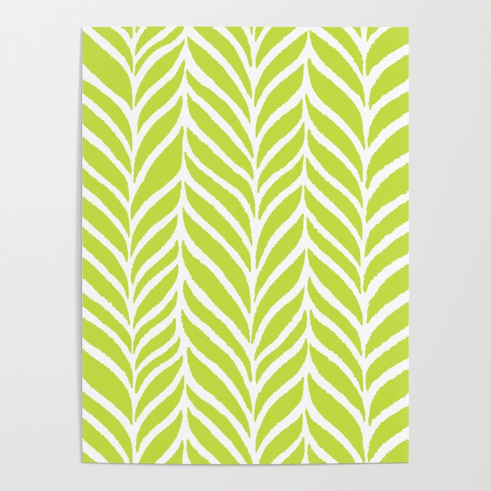 Palm Leaves Pattern Chartreuse Green Poster Gallery Image 4