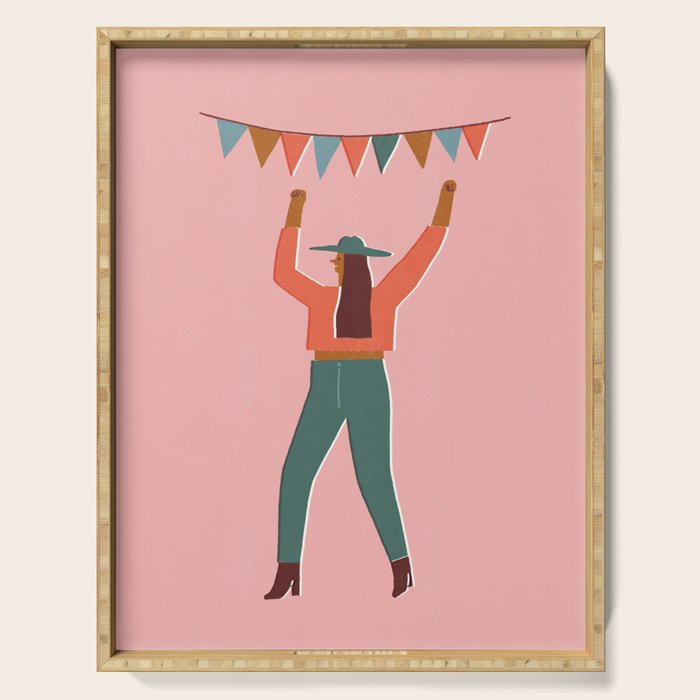 Disco girl Serving Tray Gallery Image 1