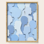 Diverse people paper cut crowd pattern Serving Tray Gallery Image 1