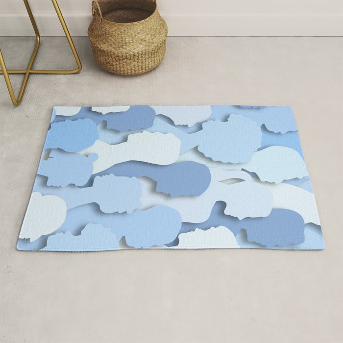 Diverse people paper cut crowd pattern Rug Gallery Image 1