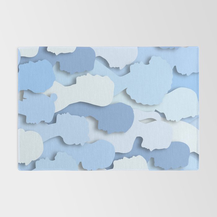 Diverse people paper cut crowd pattern Rug Gallery Image 2