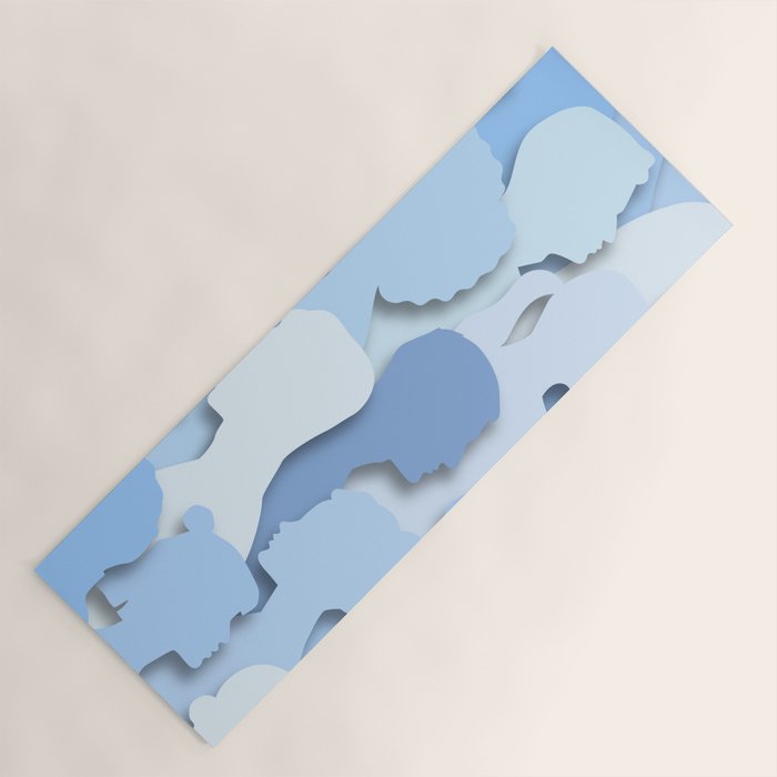 Diverse people paper cut crowd pattern Yoga Mat Gallery Image 1