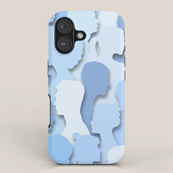 Diverse people paper cut crowd pattern iPhone Case Gallery Image 1
