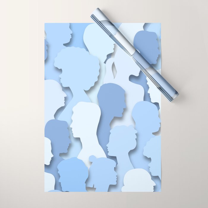 Diverse people paper cut crowd pattern Wrapping Paper Gallery Image 1