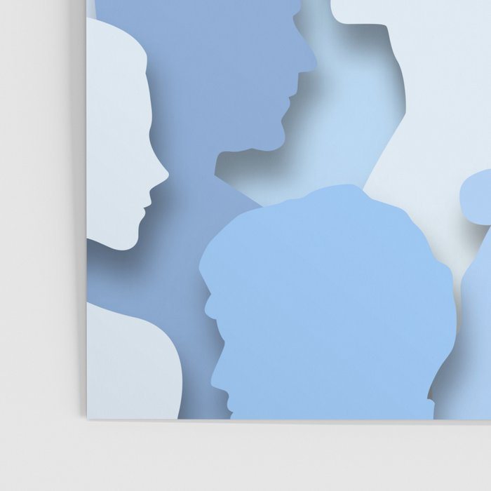 Diverse people paper cut crowd pattern Poster Gallery Image 3