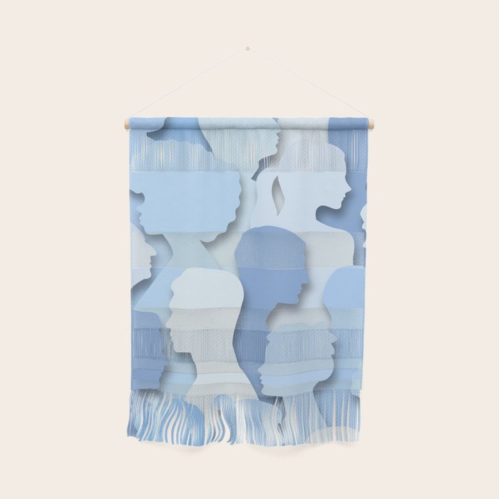 Diverse people paper cut crowd pattern Wall Hanging Gallery Image 1