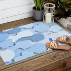 Diverse people paper cut crowd pattern Outdoor Rug Gallery Image 2