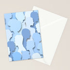 Diverse people paper cut crowd pattern Stationery Card Gallery Image 2