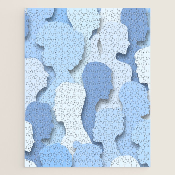 Diverse people paper cut crowd pattern Jigsaw Puzzle Gallery Image 1