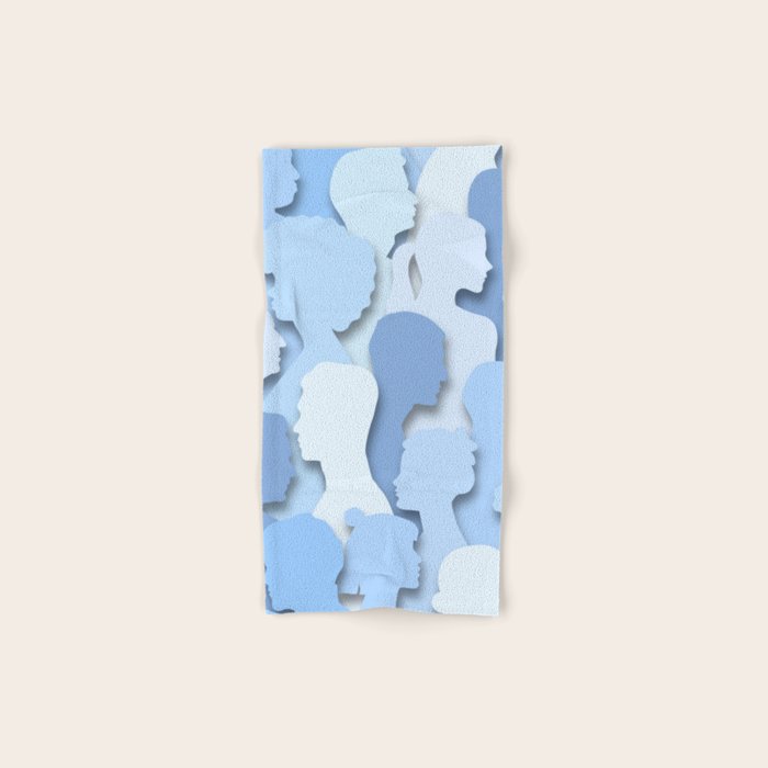 Diverse people paper cut crowd pattern Bath Towel Gallery Image 1