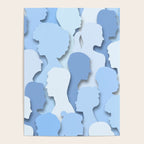 Diverse people paper cut crowd pattern Poster Gallery Image 4