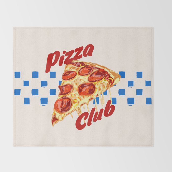 Pizza Club Retro Pepperoni Slice Throw Blanket Gallery Image 2