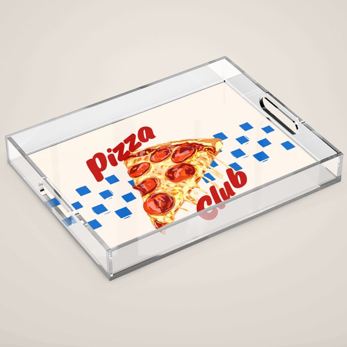 Pizza Club Retro Pepperoni Slice Acrylic Tray Gallery Image 1