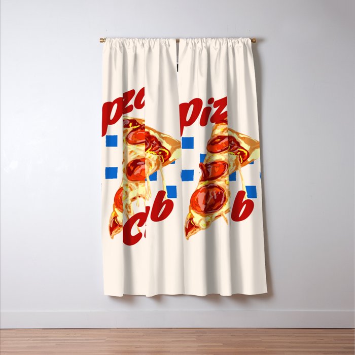 Pizza Club Retro Pepperoni Slice Window Curtain Gallery Image 3