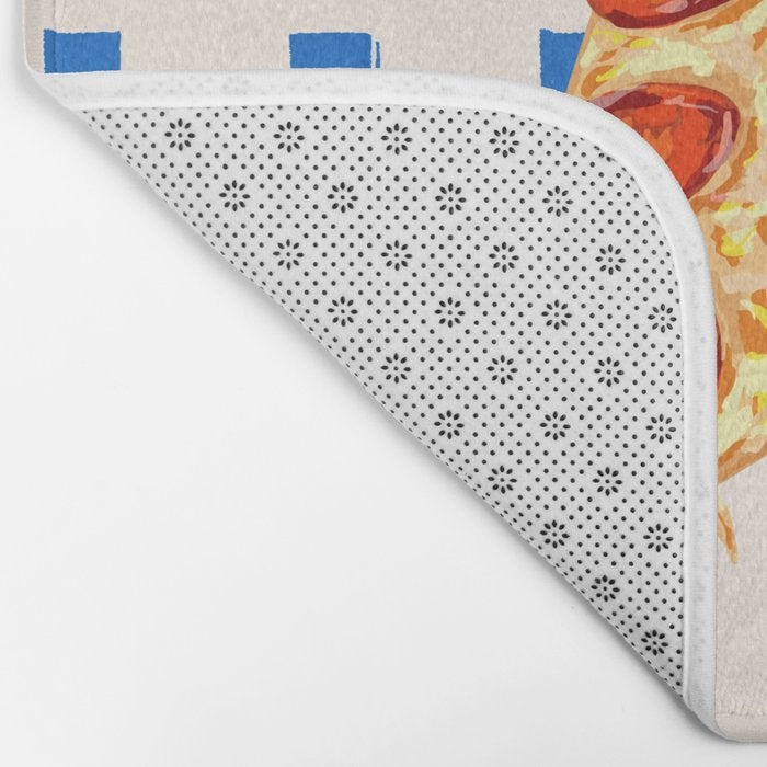 Pizza Club Retro Pepperoni Slice Bath Mat Gallery Image 2