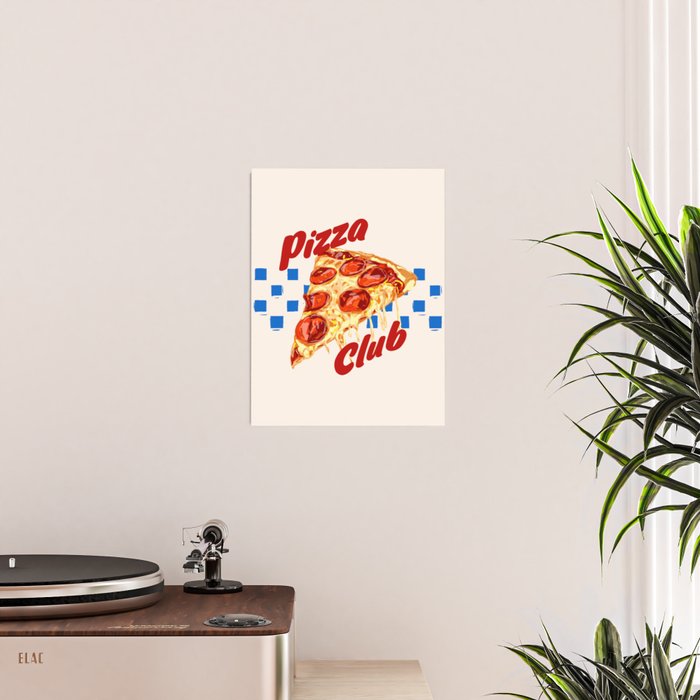 Pizza Club Retro Pepperoni Slice Poster Gallery Image 2