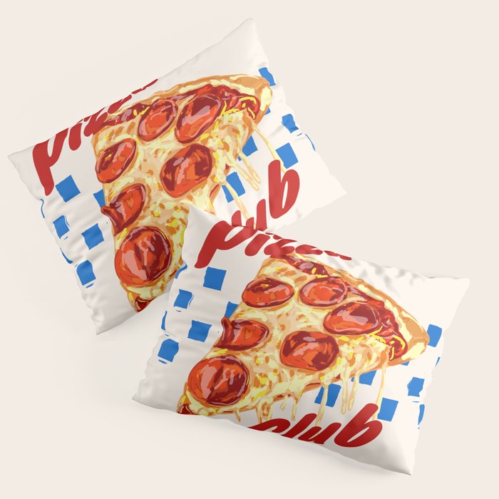 Pizza Club Retro Pepperoni Slice Pillow Sham Gallery Image 1
