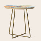 Modern, Floral Prints, Orange, Blue, Yellow Side Table Gallery Image 1