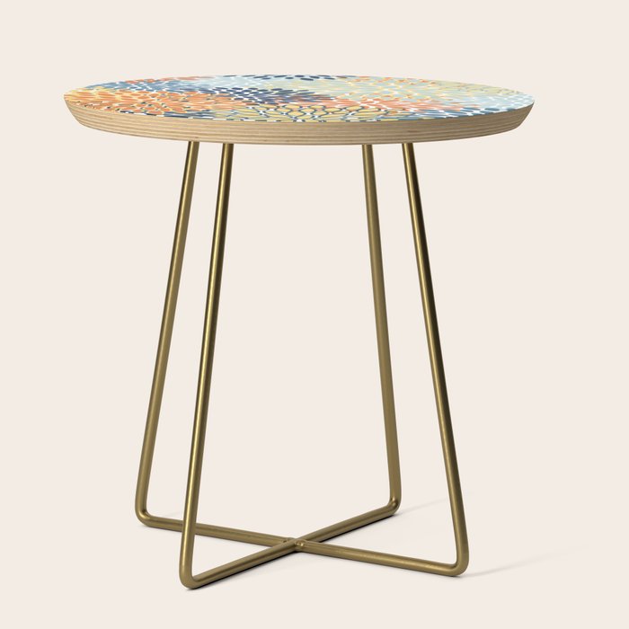 Modern, Floral Prints, Orange, Blue, Yellow Side Table Gallery Image 1