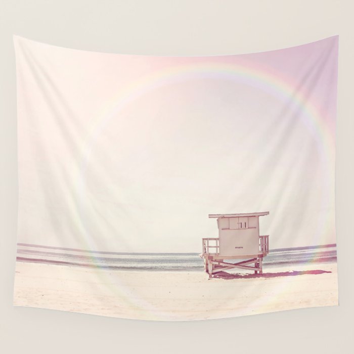 Beach hut Wall Tapestry Gallery Image 1