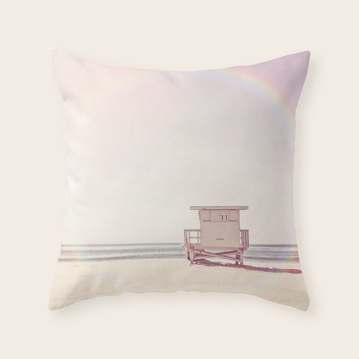 Beach hut Throw Pillow Gallery Image 1