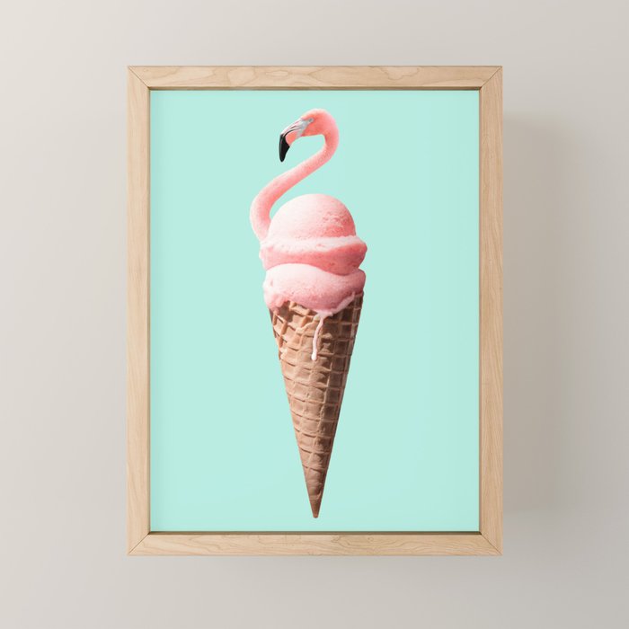 FLAMINGO CONE Mini Art Print Gallery Image 1