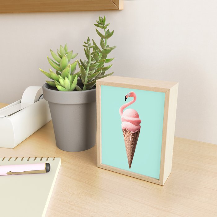 FLAMINGO CONE Mini Art Print Gallery Image 2