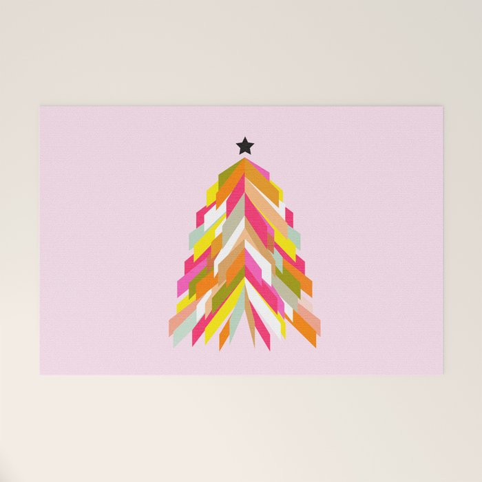 Rainbow Christmas Tree Welcome Mat Gallery Image 1
