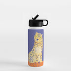 Relaxing Leopard - Orange and Very Peri Water Bottle Gallery Image 1