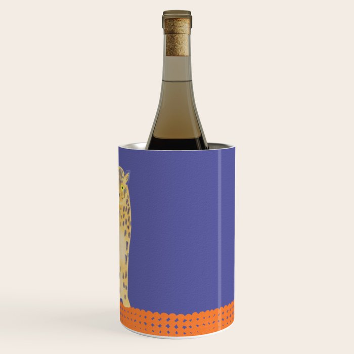 Relaxing Leopard - Orange and Very Peri Wine Chiller Gallery Image 3