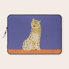 Relaxing Leopard - Orange and Very Peri Laptop Sleeve Gallery Image 1