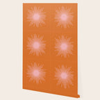 Sunburst - Minimalist Mid Century Modern Sun in Pink and Orange Wallpaper Gallery Image 2