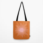 Sunburst - Minimalist Mid Century Modern Sun in Pink and Orange Tote Bag Gallery Image 2