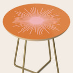 Sunburst - Minimalist Mid Century Modern Sun in Pink and Orange Side Table Gallery Image 2