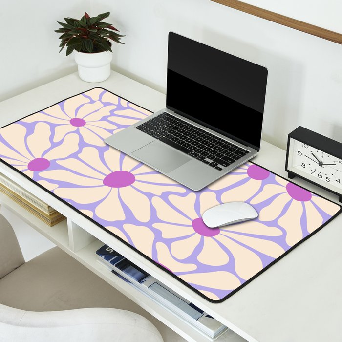 Big Groovy Flower - Purple Desk Mat Gallery Image 2