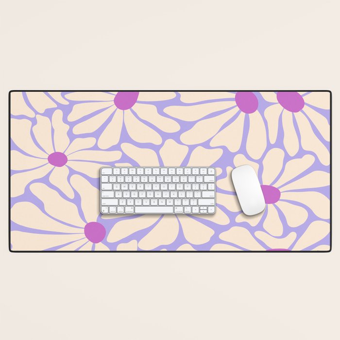 Big Groovy Flower - Purple Desk Mat Gallery Image 1