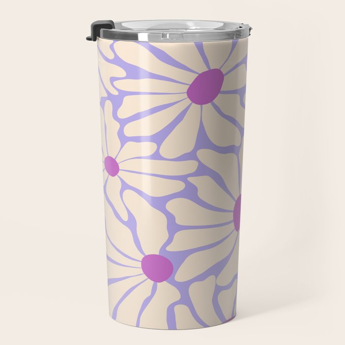 Big Groovy Flower - Purple Travel Mug Gallery Image 3