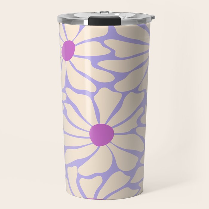 Big Groovy Flower - Purple Travel Mug Gallery Image 1