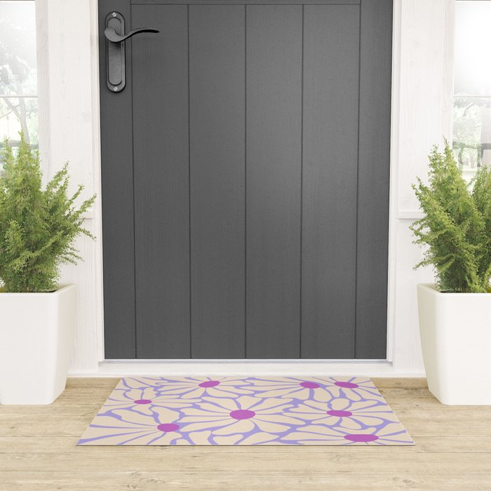 Big Groovy Flower - Purple Welcome Mat Gallery Image 3
