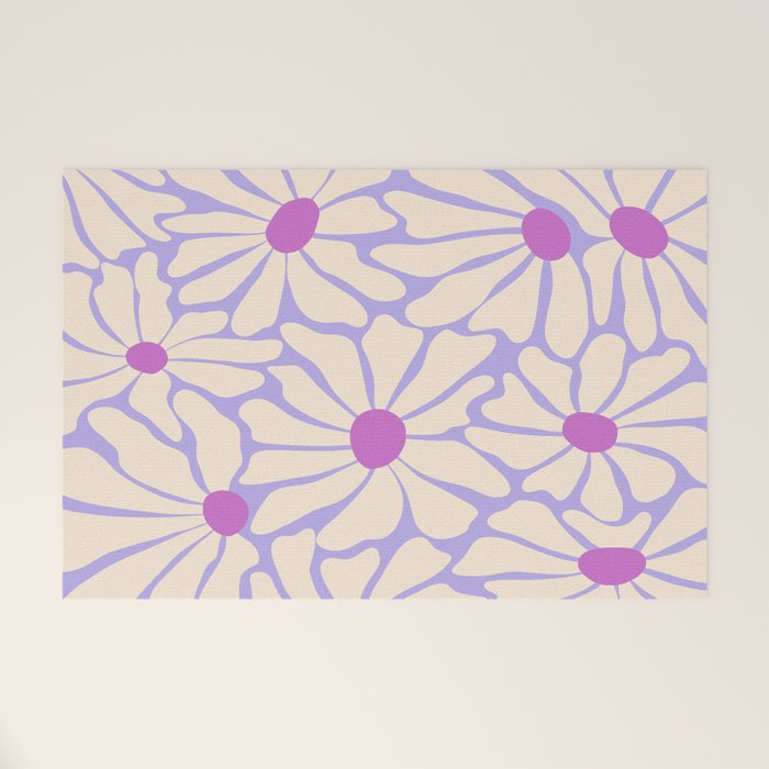 Big Groovy Flower - Purple Welcome Mat Gallery Image 1