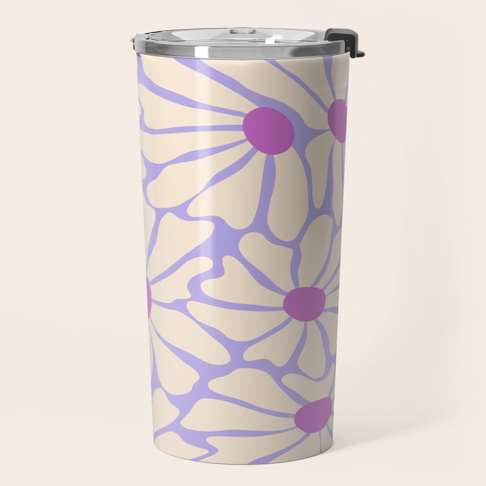 Big Groovy Flower - Purple Travel Mug Gallery Image 2