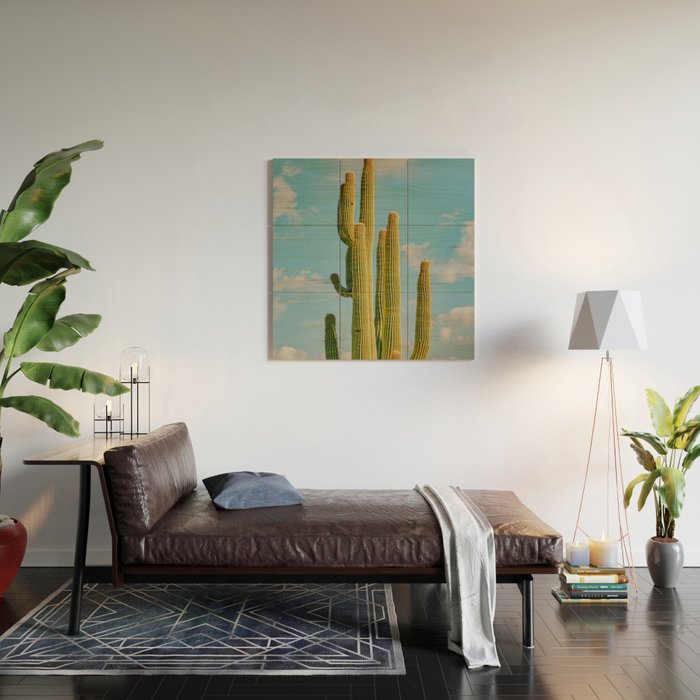 SKY CACTUS Wood Wall Art Gallery Image 2