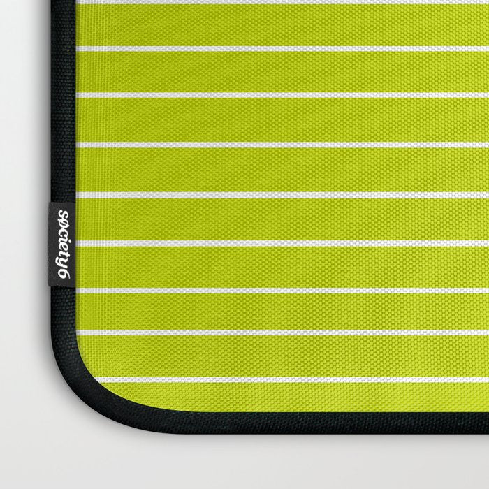 Two Tone Line Curvature LXXVII Lime Green Modern Arch Abstract Laptop Sleeve Gallery Image 3