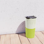 Two Tone Line Curvature LXXVII Lime Green Modern Arch Abstract Travel Mug Gallery Image 4