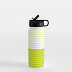 Two Tone Line Curvature LXXVII Lime Green Modern Arch Abstract Water Bottle Gallery Image 1